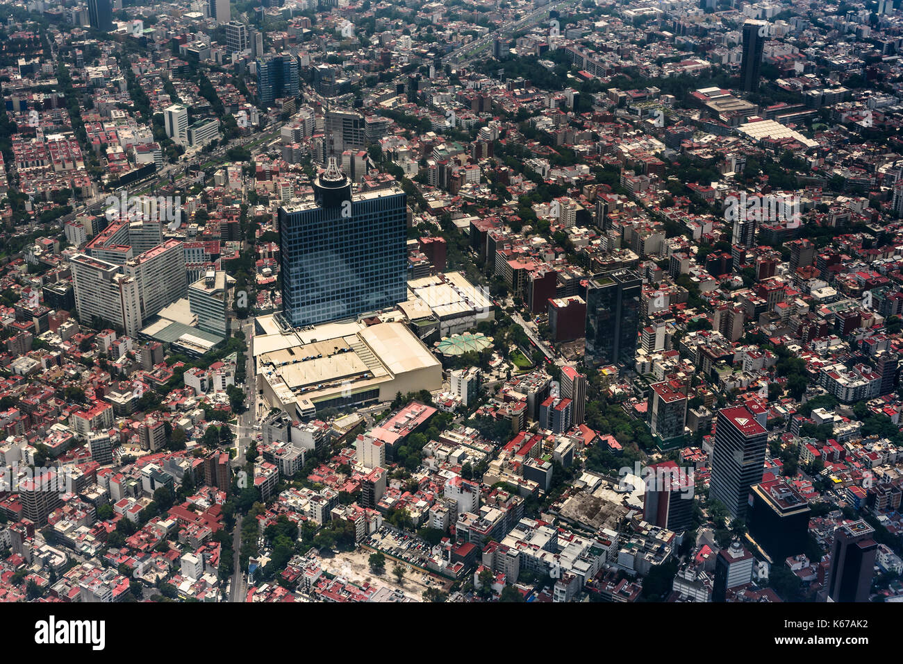 Foto aeree sul Messico da un volo tra Puerto Escondido a Città del Messico il 13 luglio 2017. Foto Stock