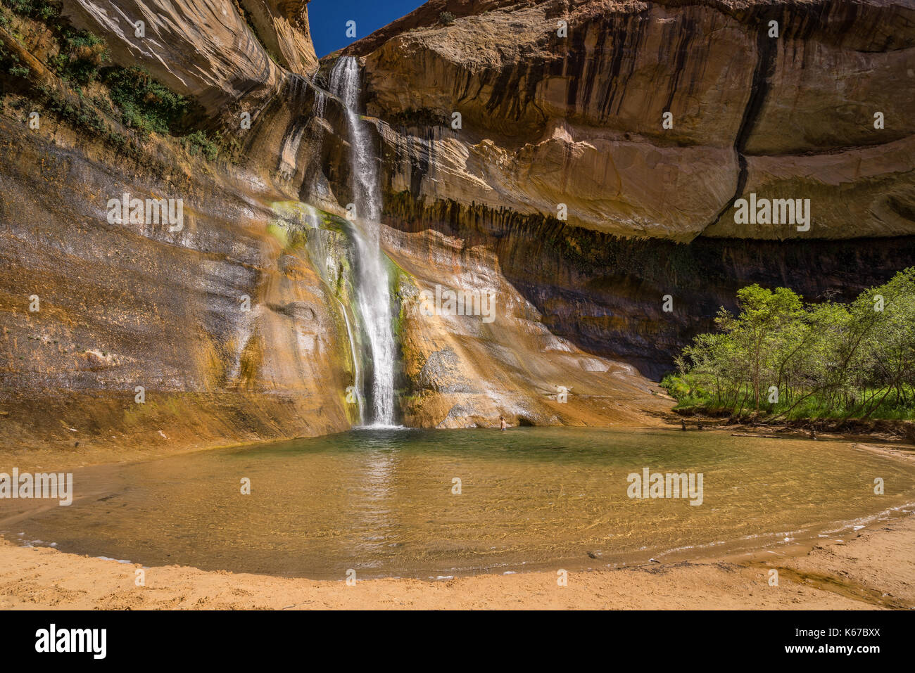 Stone cairns, Lower Calf Creek Falls, Utah, Stati Uniti Foto Stock