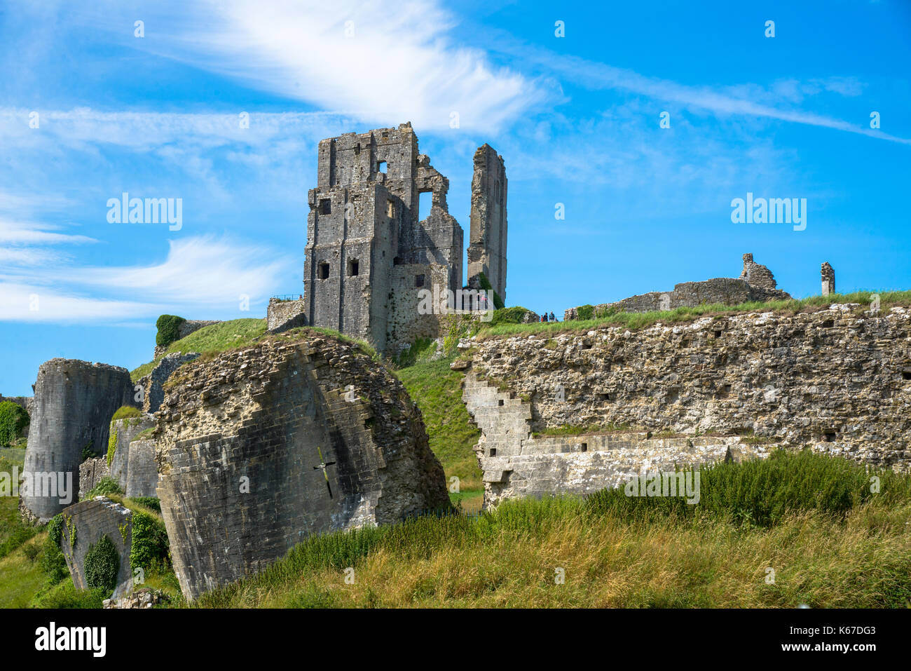 Corfe Castle in dorset, Inghilterra Foto Stock