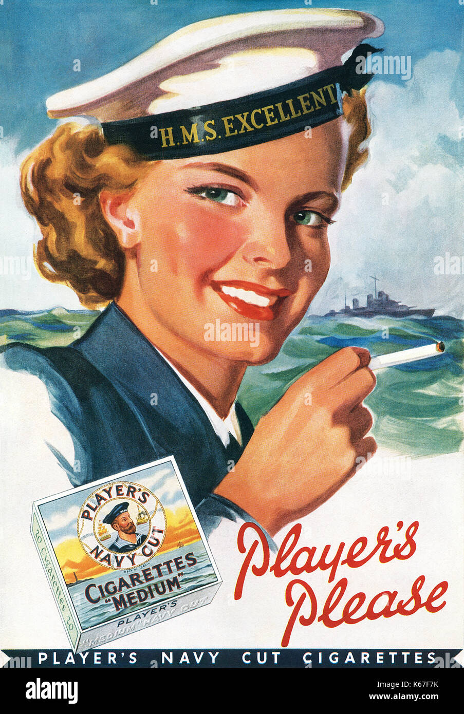 1948 British pubblicità per il giocatore che Navy sigarette. Foto Stock