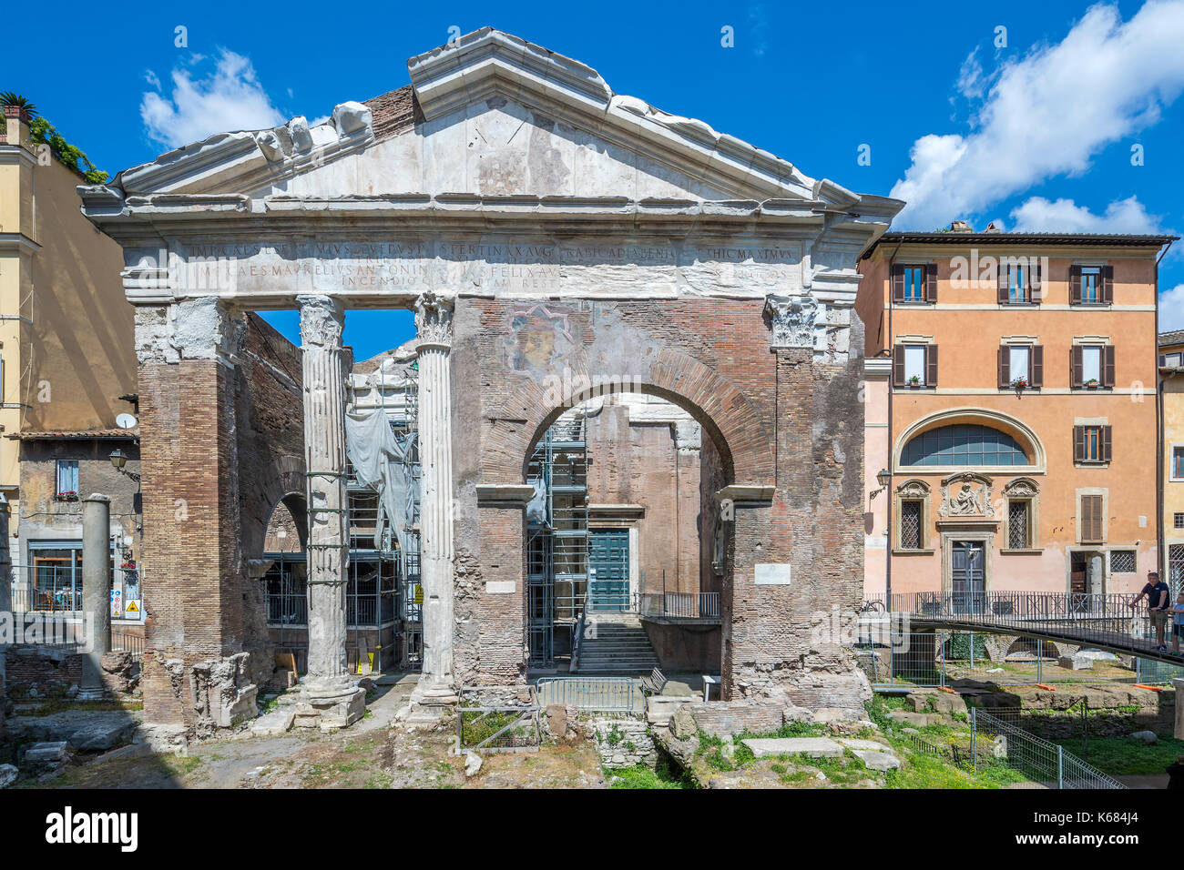 Teatro di Marcello e il tempio di Apollo sosiano, Roma, lazio, L'Italia, l'Europa. Foto Stock