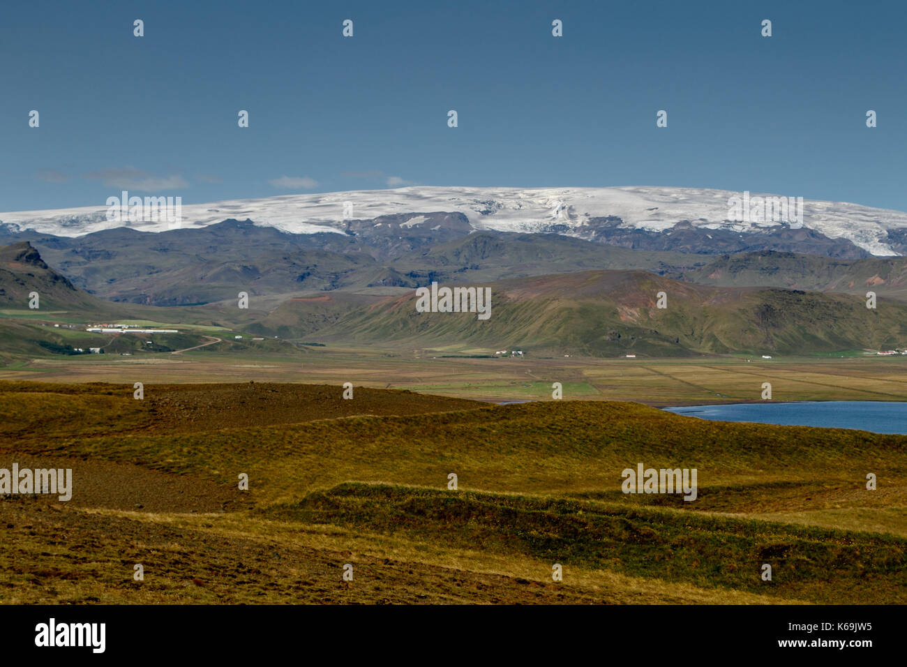 Vista della montagna katla in Islanda. Foto Stock