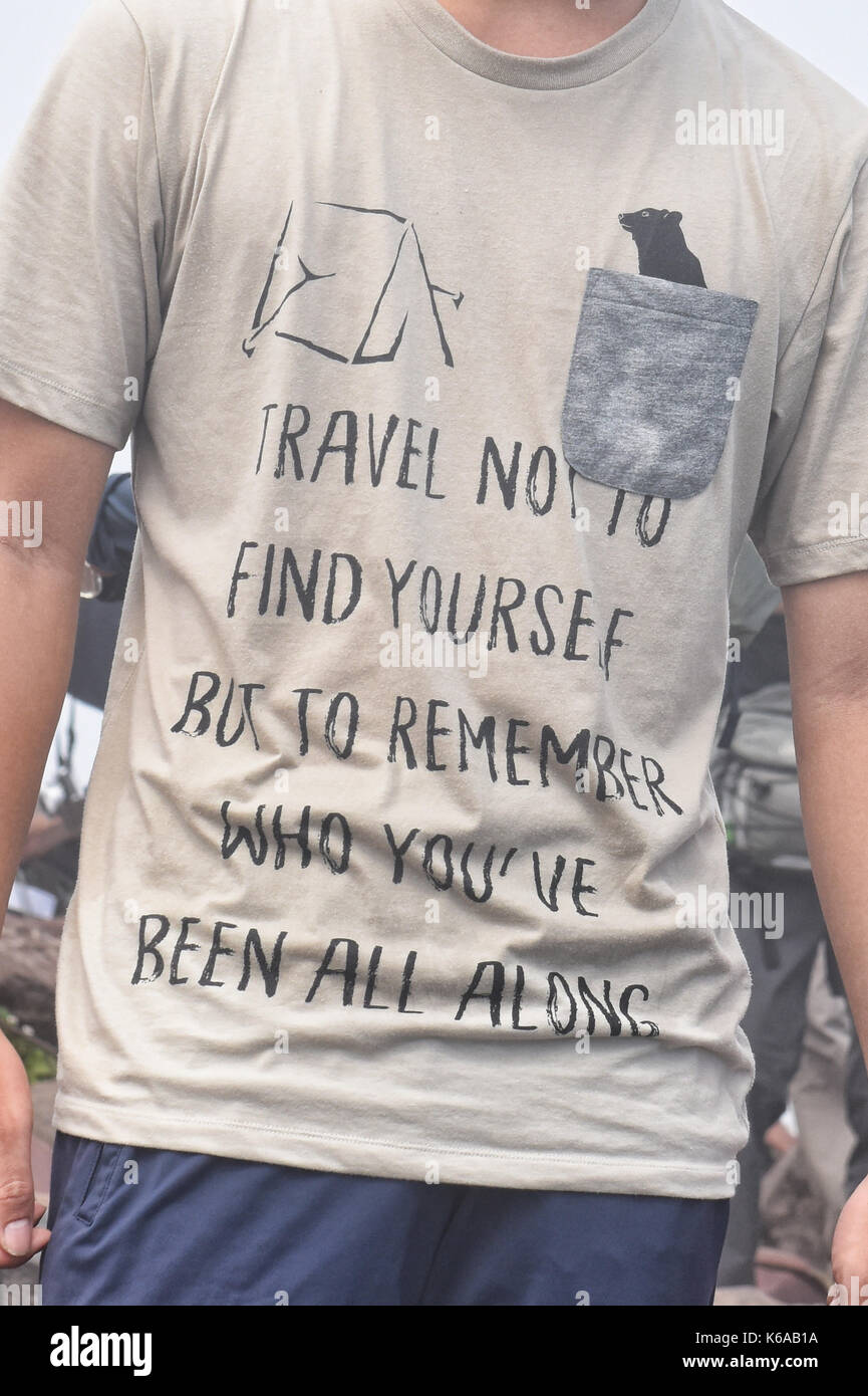 T-shirt Traveller, Isola di Rishiri, Hokkaido, Giappone Foto Stock