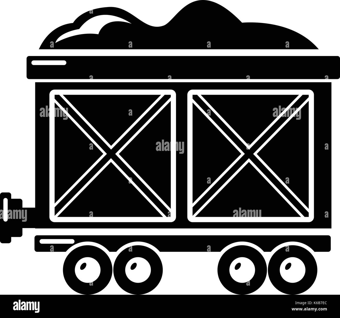 Carro ferroviario , icona di stile semplice Illustrazione Vettoriale