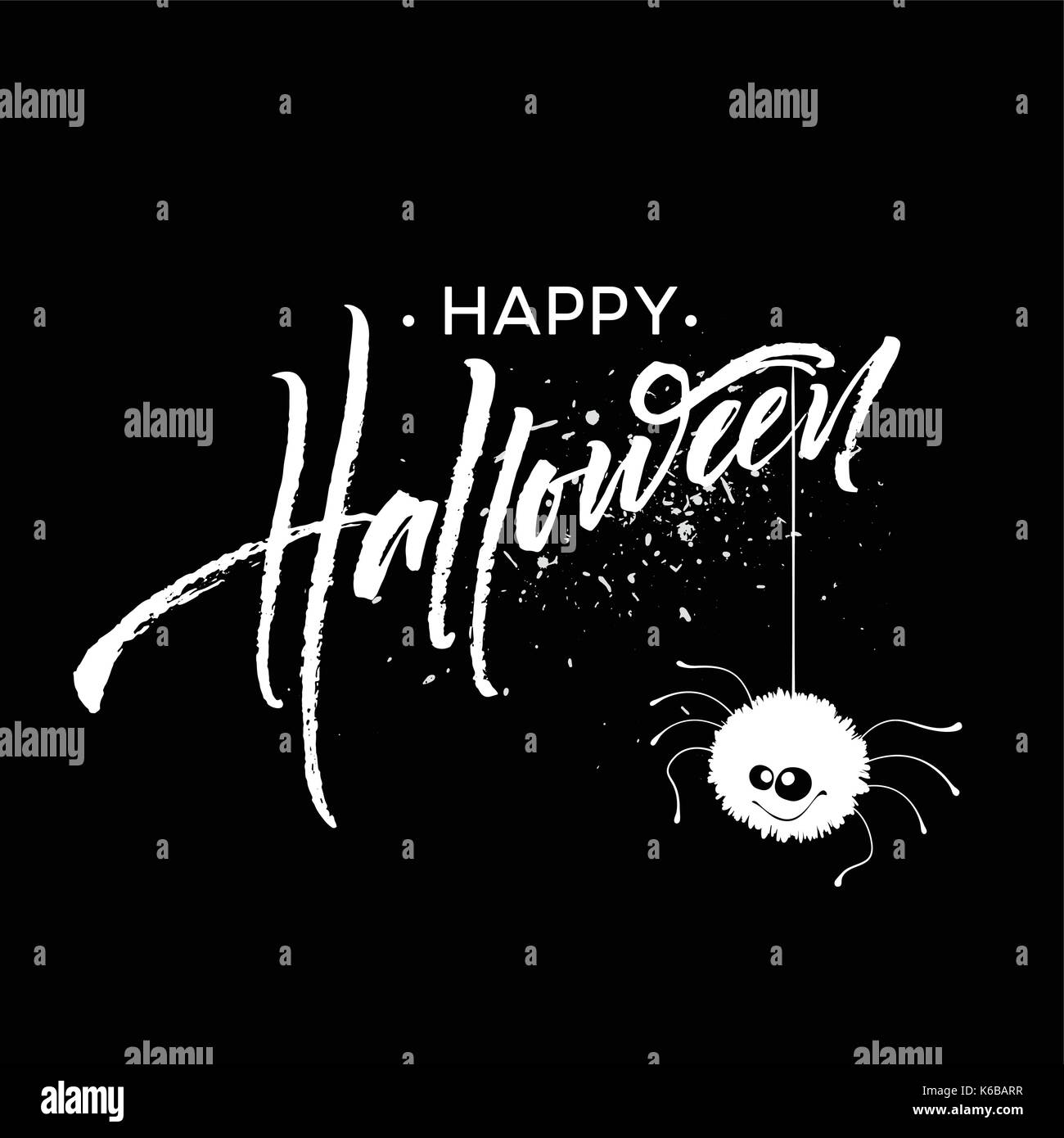 Happy halloween lettering holiday calligraphy per banner, poster, biglietto di auguri, invito alla festa. illustrazione vettoriale Illustrazione Vettoriale
