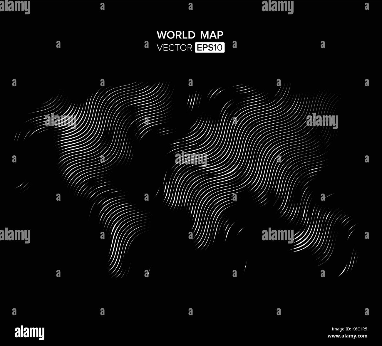 Lineare grigio vuoto mappa del mondo isolati su sfondo bianco. vettore modello Globe per il sito, design, coperchio, relazioni annuali, infographics. Piano terra g Illustrazione Vettoriale
