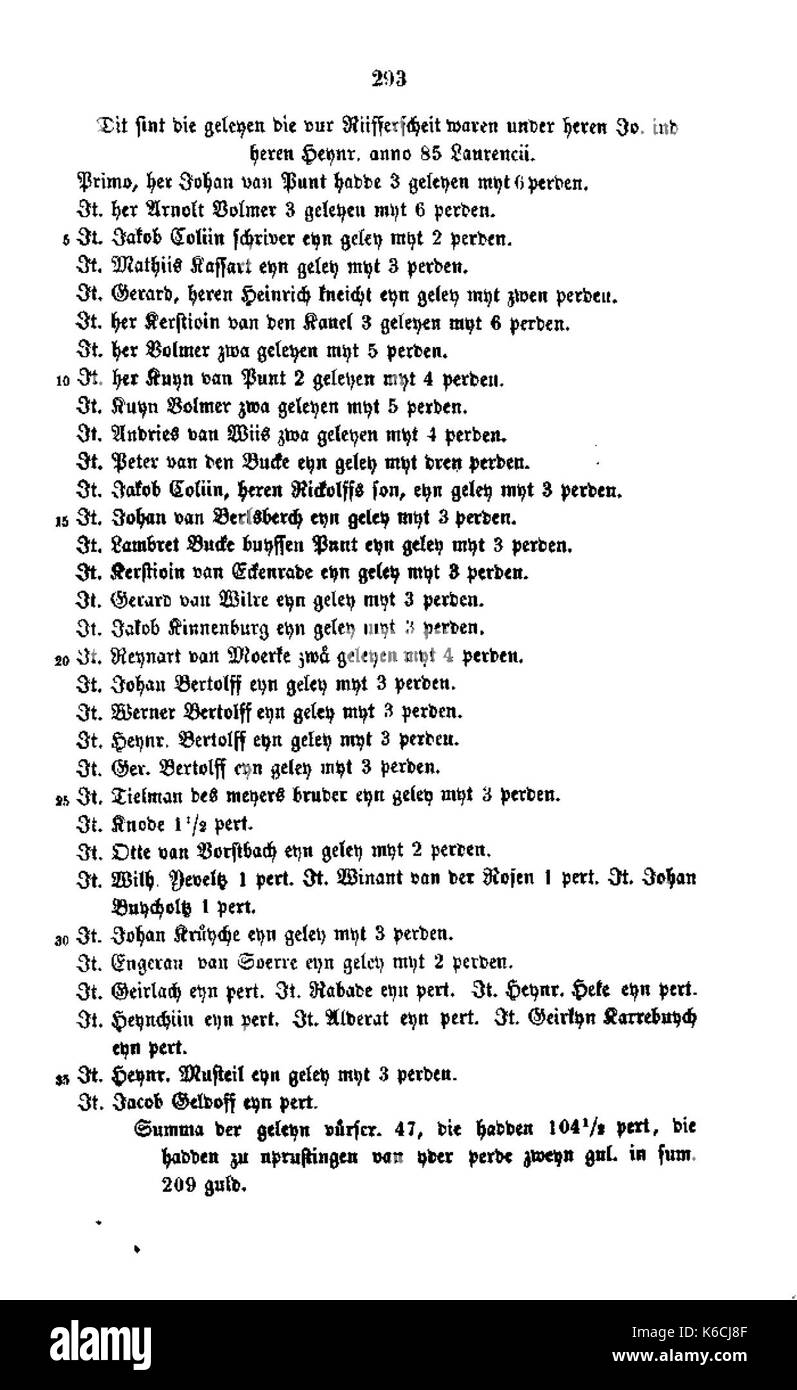 De Aachener Stadtrechnungen (Laurent) 306 Foto Stock