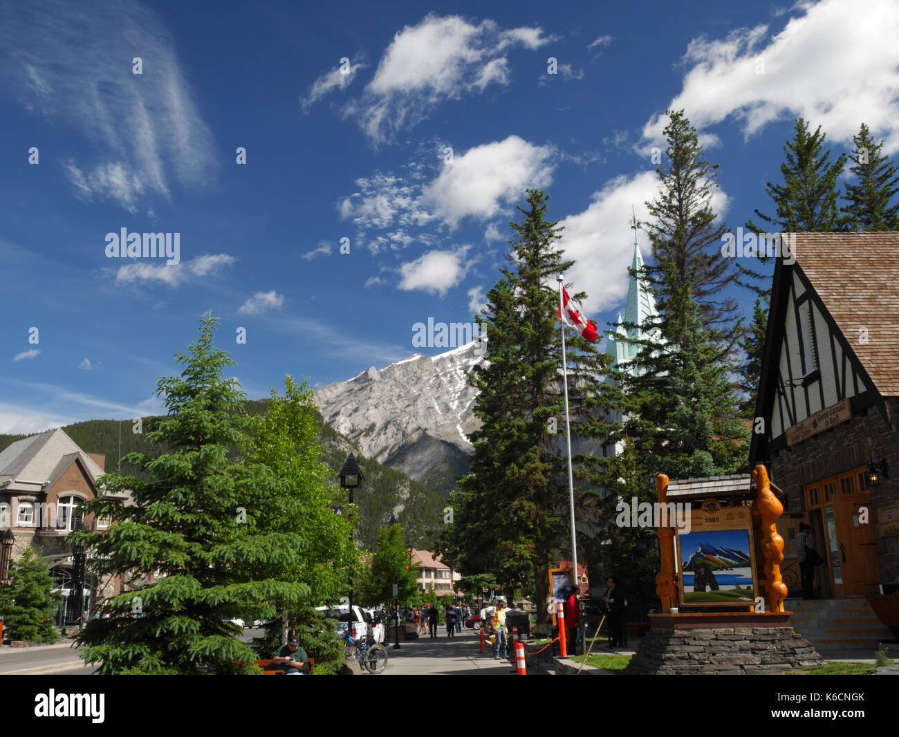 Mt norquay e il parco nazionale di Banff Visitor Center, banff avenue, banff, Alberta, Canada. Foto Stock