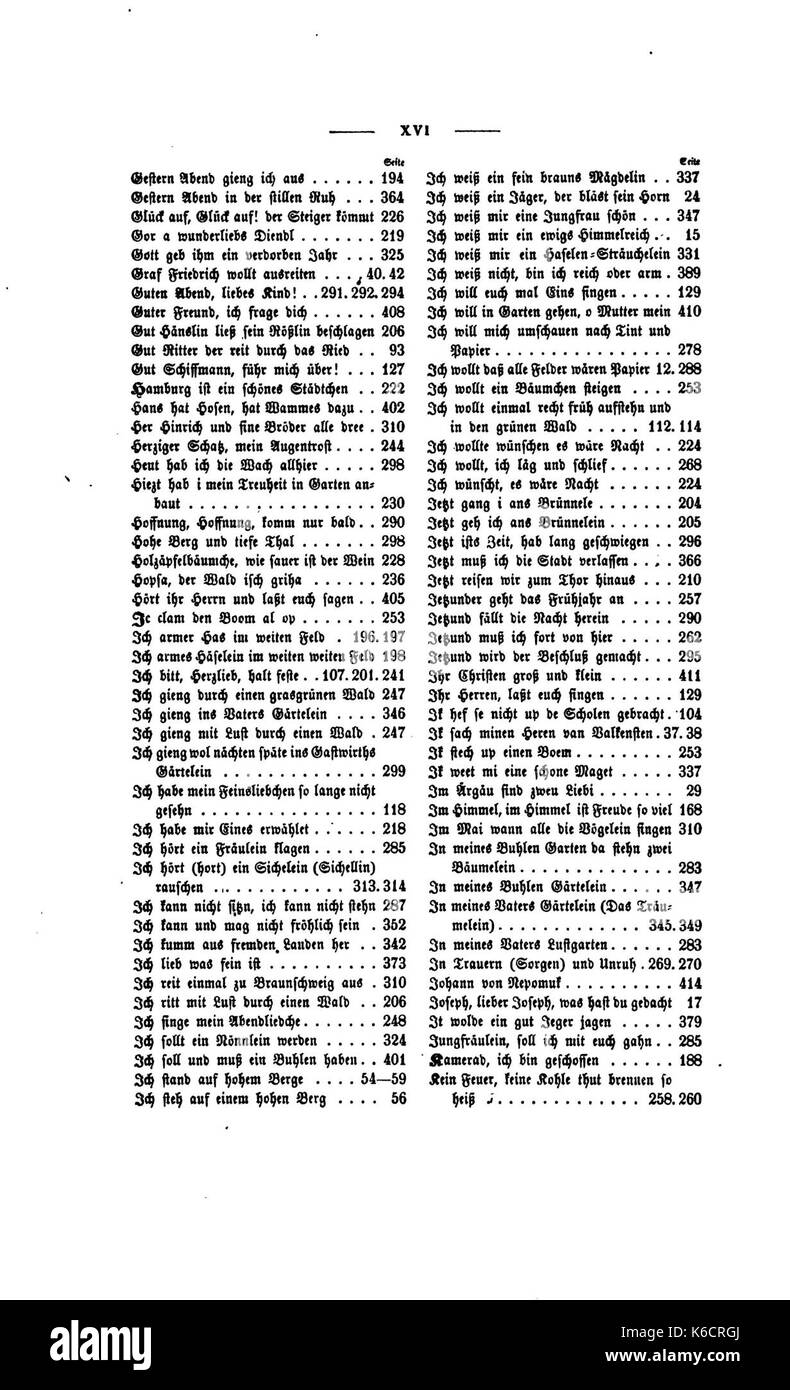 Deutscher Liederhort (ERK) p 016 Foto Stock