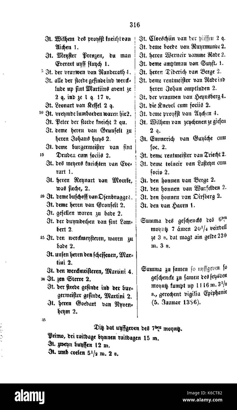 De Aachener Stadtrechnungen (Laurent) 329 Foto Stock