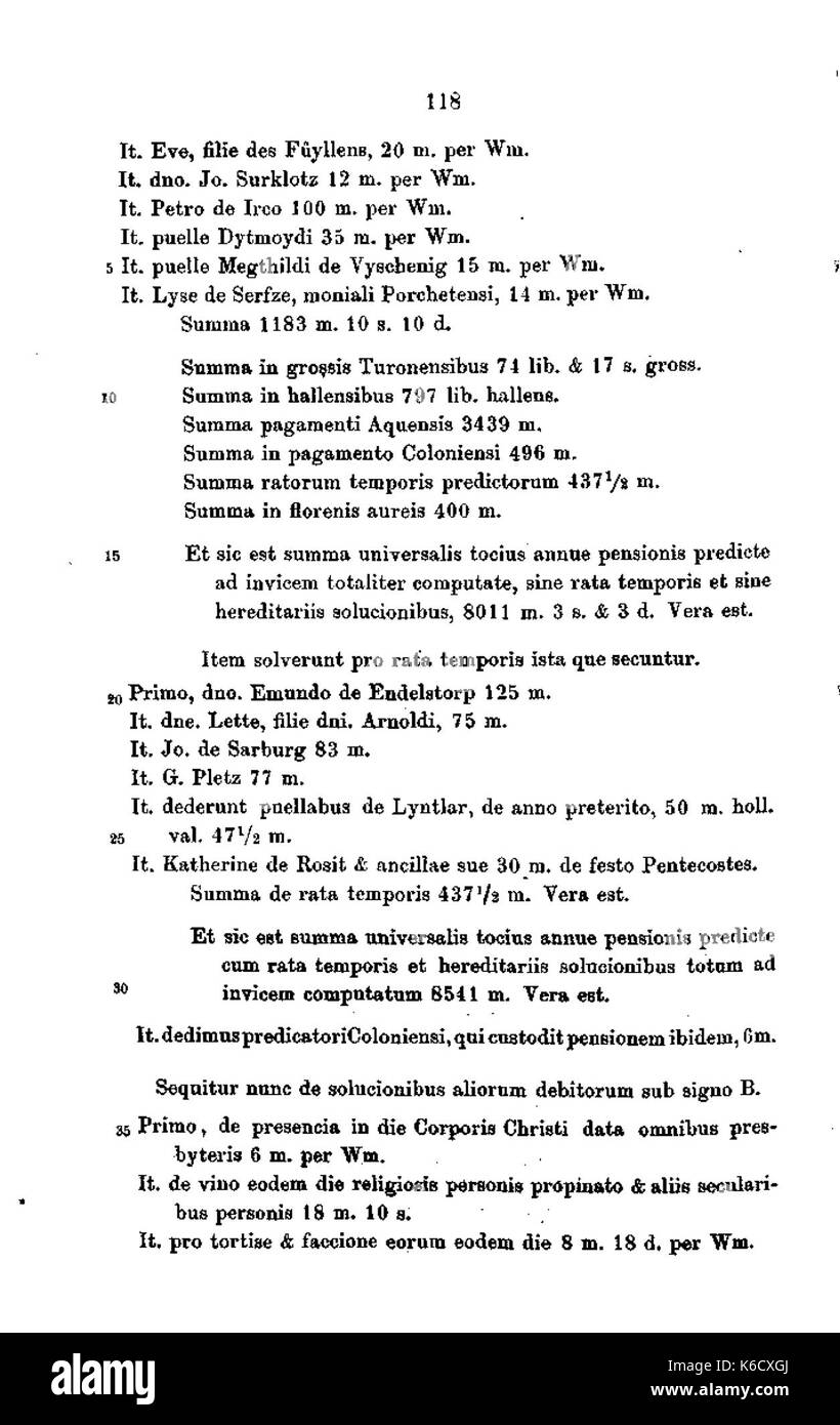 De Aachener Stadtrechnungen (Laurent) 131 Foto Stock