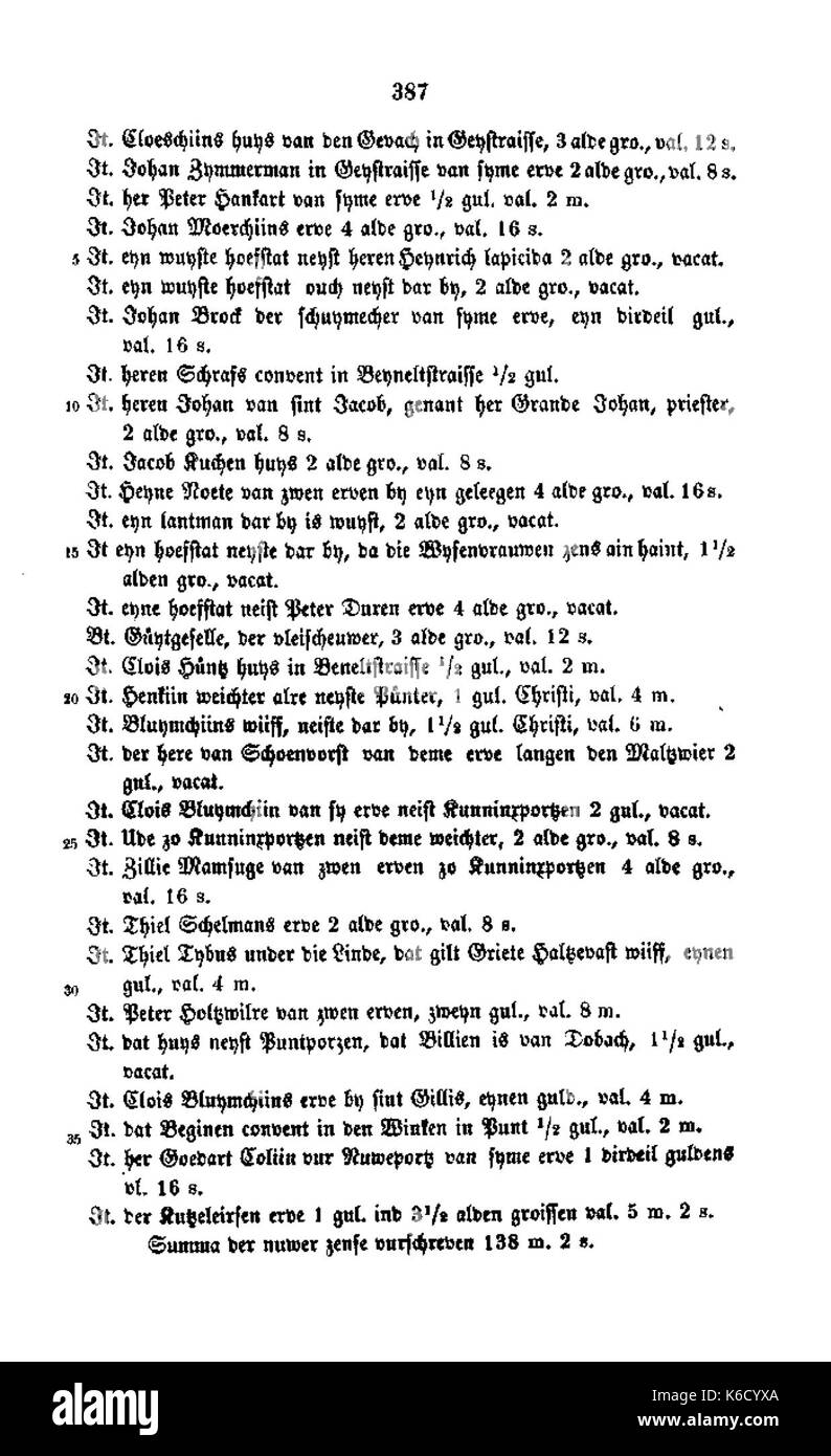 De Aachener Stadtrechnungen (Laurent) 400 Foto Stock