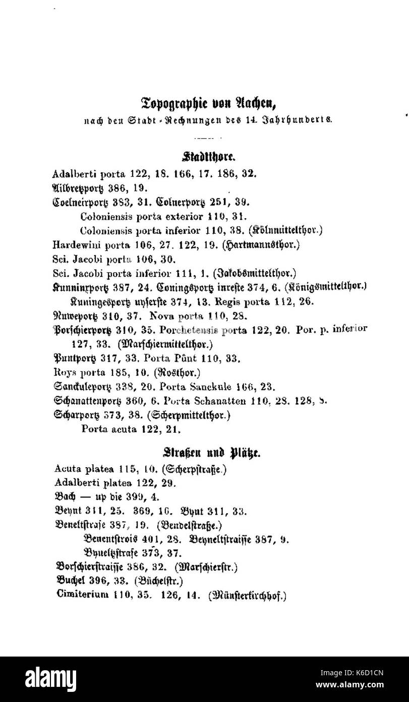 De Aachener Stadtrechnungen (Laurent) 433 Foto Stock