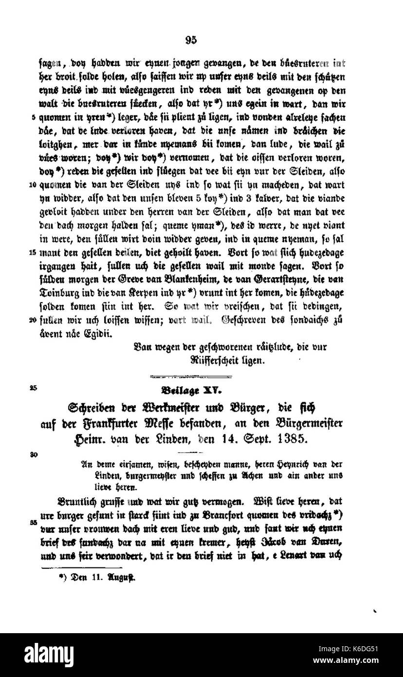 De Aachener Stadtrechnungen (Laurent) 108 Foto Stock