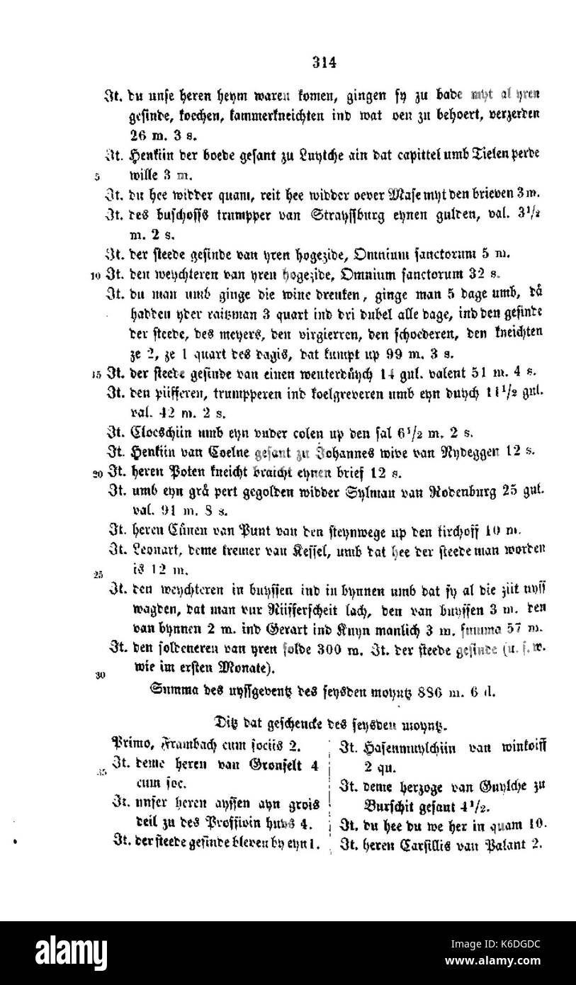 De Aachener Stadtrechnungen (Laurent) 327 Foto Stock