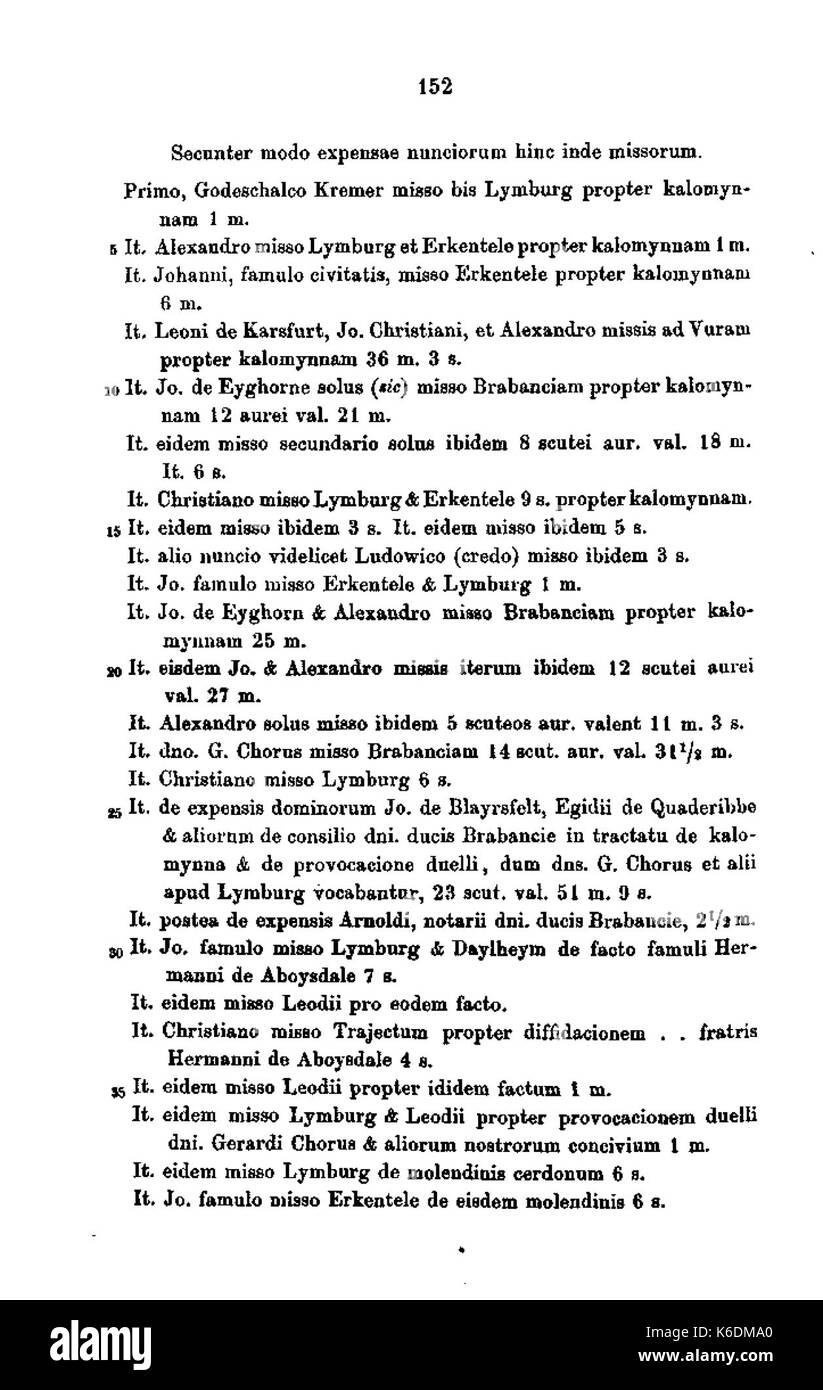 De Aachener Stadtrechnungen (Laurent) 165 Foto Stock