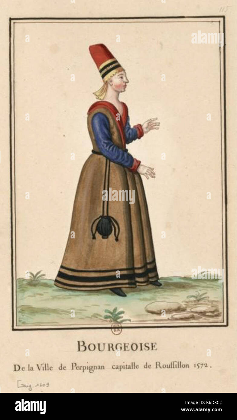 Bourgeoise Perpignan (1572) Foto Stock