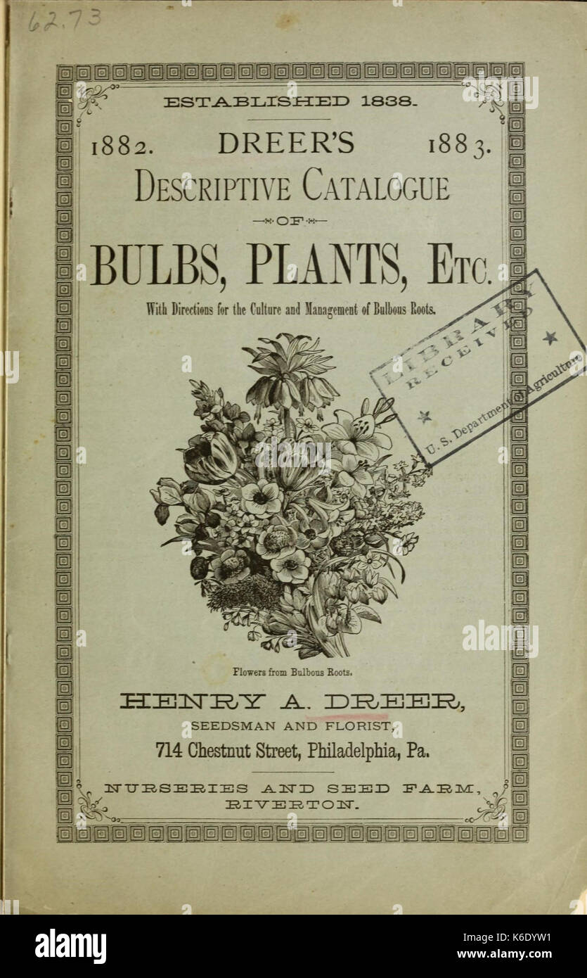 Dreer il catalogo descrittivo dei bulbi, piante, ecc. con le indicazioni per la cultura e la gestione delle radici a bulbo (16155915823) Foto Stock