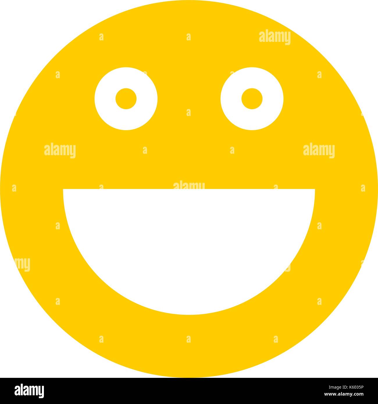 Utilizzare in tutti i vostri disegni. faccina felice faccia sorridente icona di emoticon in stile piatto. rapido e semplice forma recolorable. illustrazione vettoriale Illustrazione Vettoriale