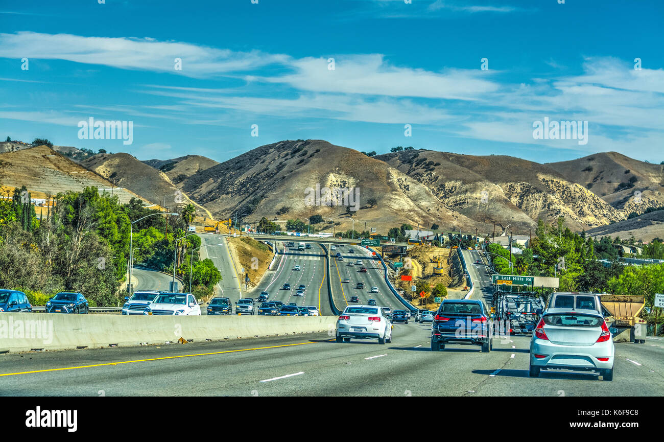 Pacific Coast Highway in un giorno chiaro. california, Stati Uniti d'America Foto Stock