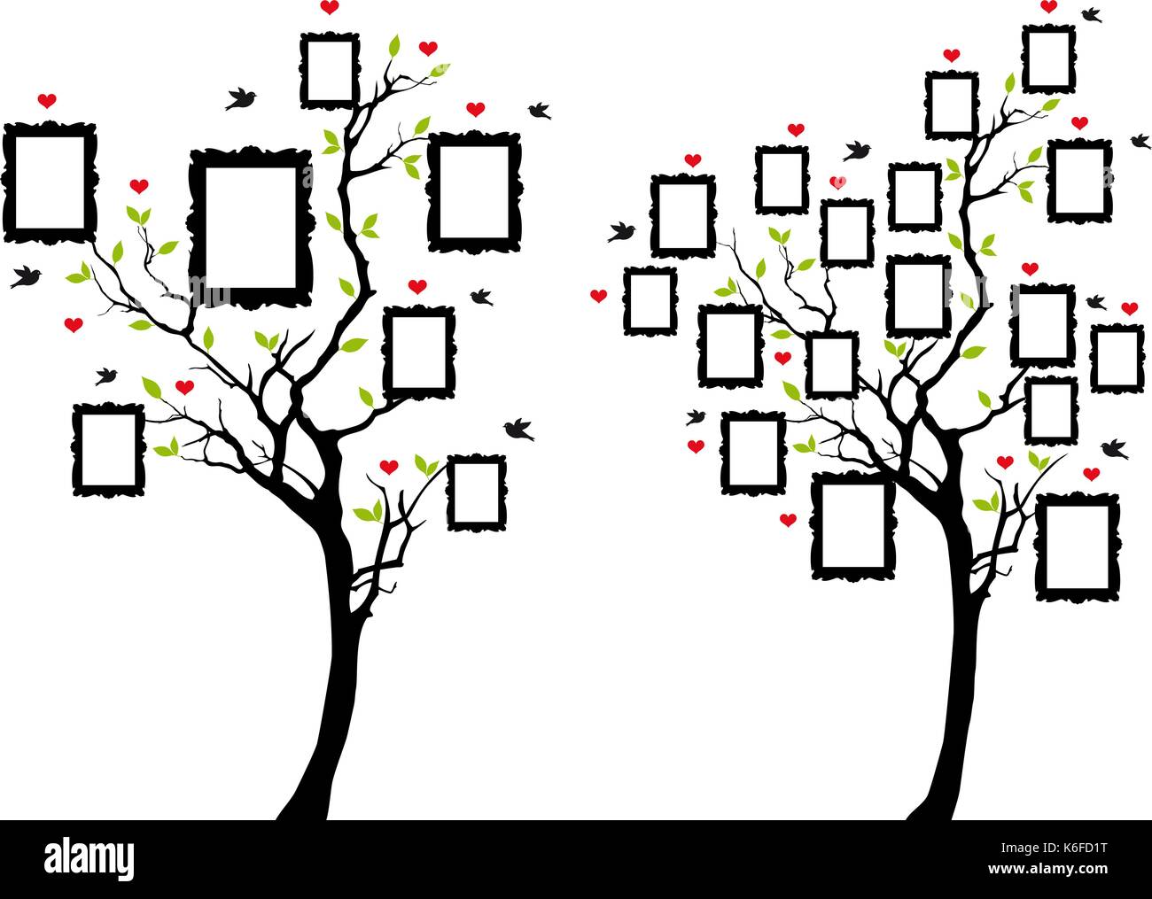 Albero di famiglia con il fustellato cornici, illustrazione vettoriale Illustrazione Vettoriale