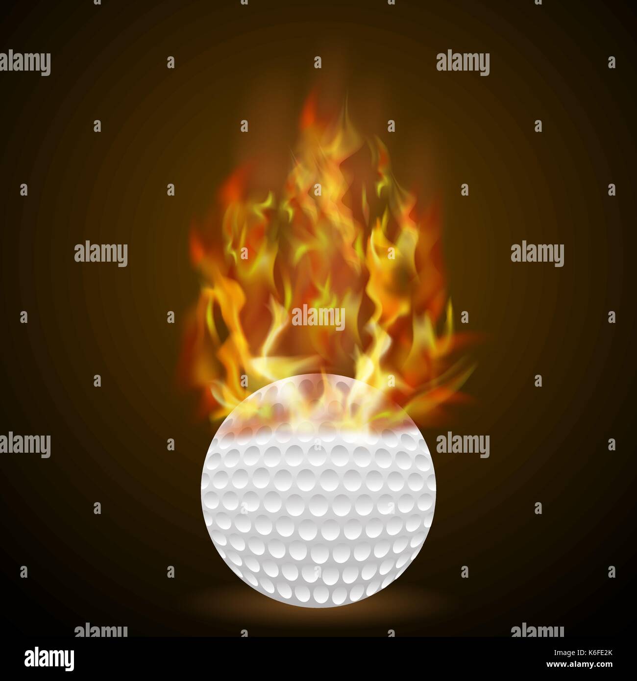 La masterizzazione di pallina da golf con fuoco di fiamma Illustrazione Vettoriale