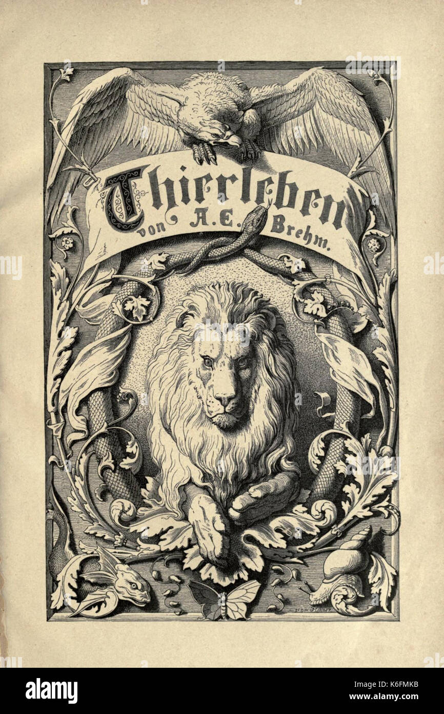Brehms thierleben, allgemeine kunde des thierreichs (frontespizio) (7971882940) Foto Stock