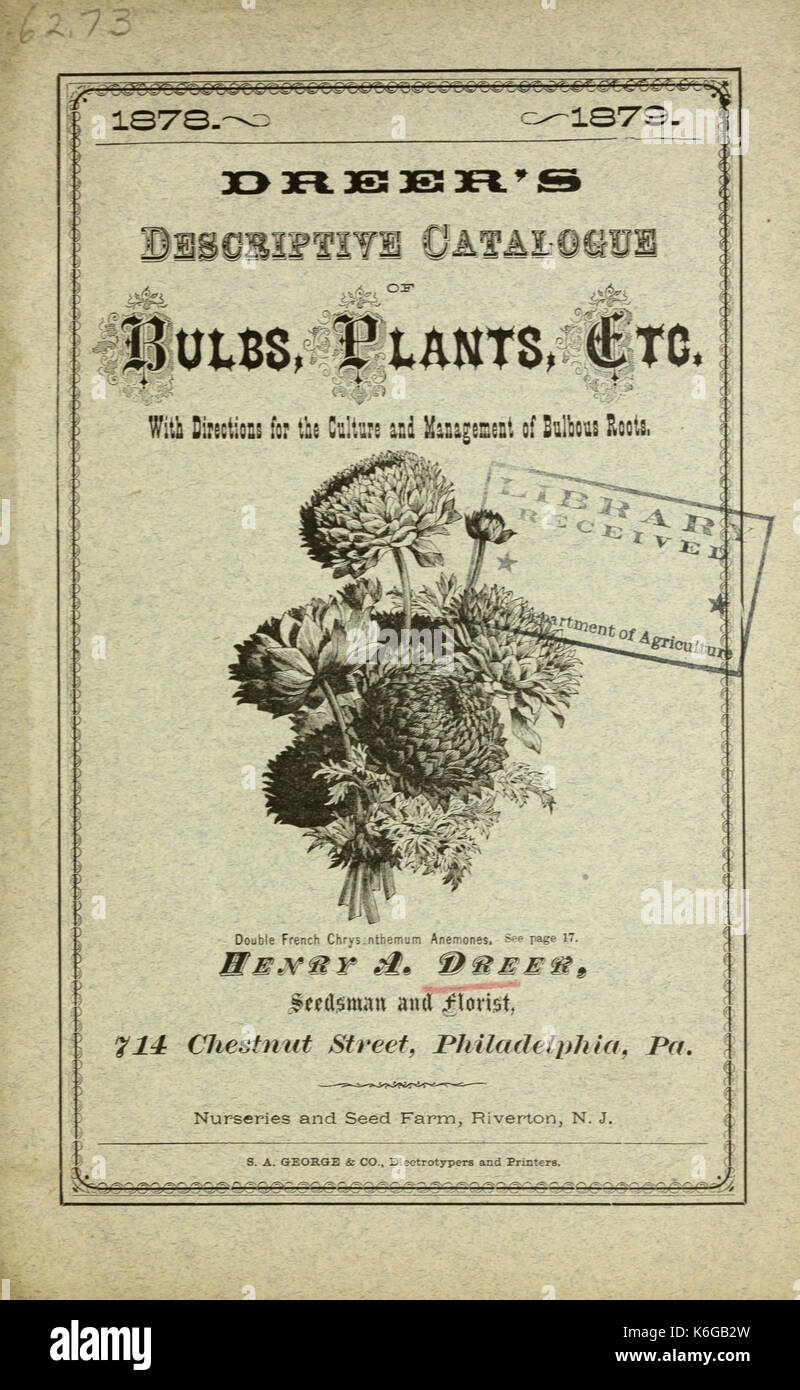 Dreer il catalogo descrittivo dei bulbi, piante, ecc. con le indicazioni per la cultura e la gestione delle radici a bulbo (16774588272) Foto Stock