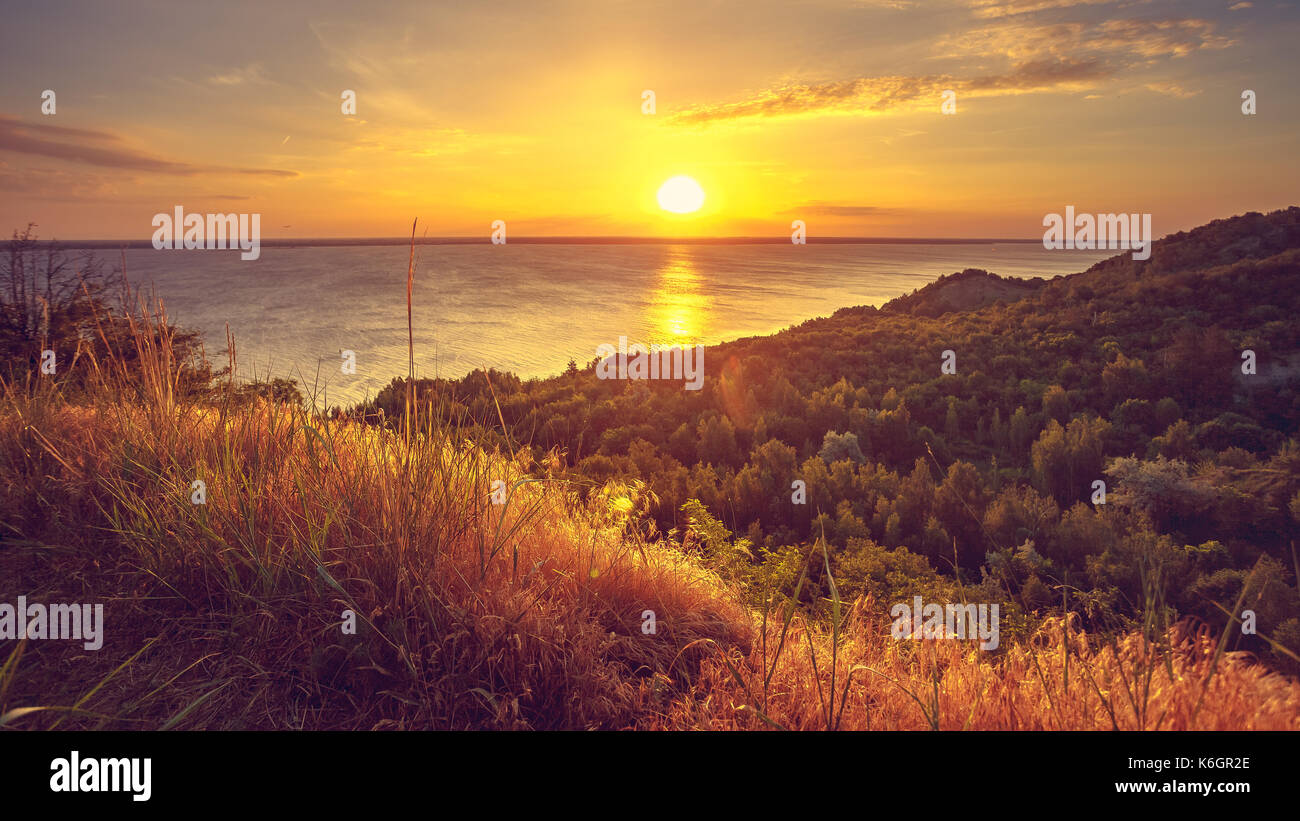 Natura maestoso paesaggio con Cielo di tramonto Foto Stock