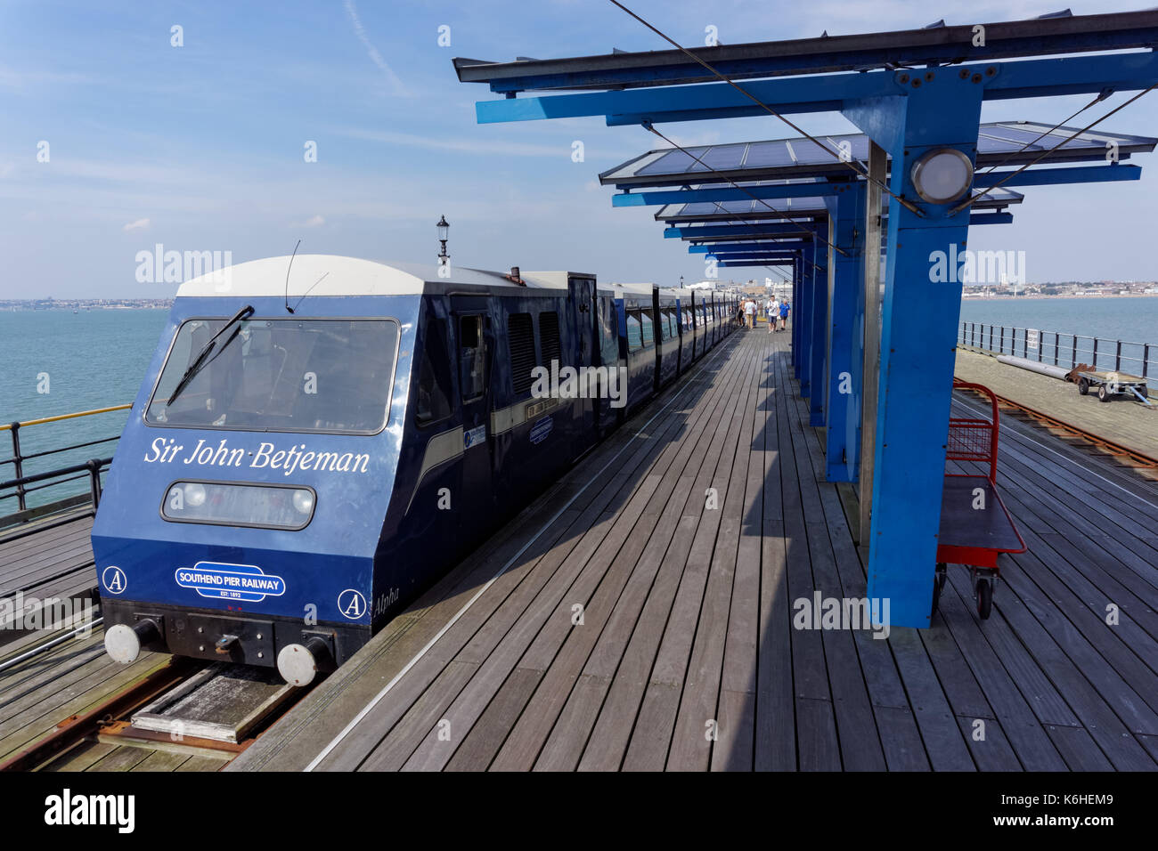 Southend Pier treno, Southend-on-Sea, Essex, Inghilterra, Regno Unito Regno Unito Foto Stock