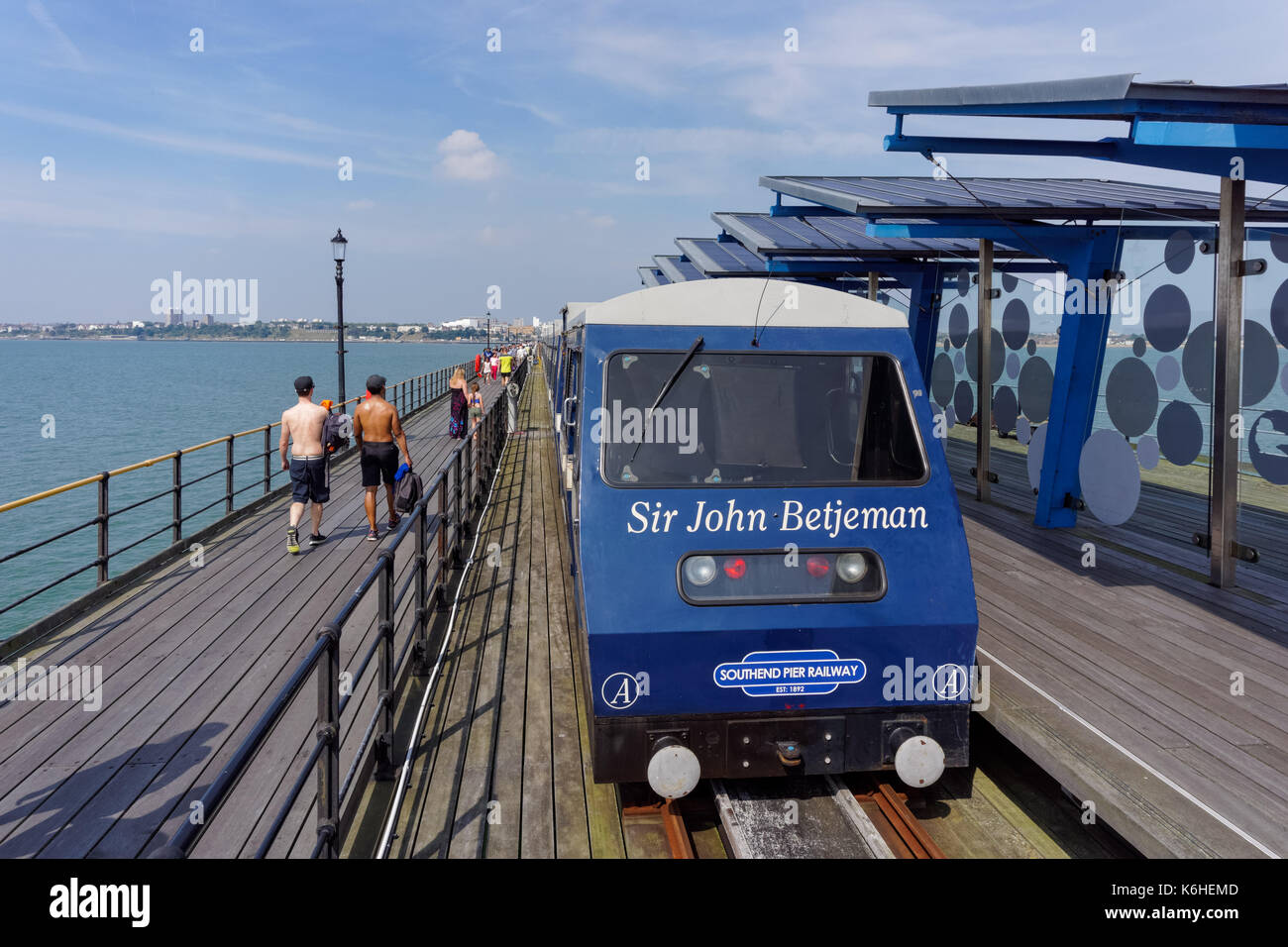 Southend Pier treno, Southend-on-Sea, Essex, Inghilterra, Regno Unito Regno Unito Foto Stock