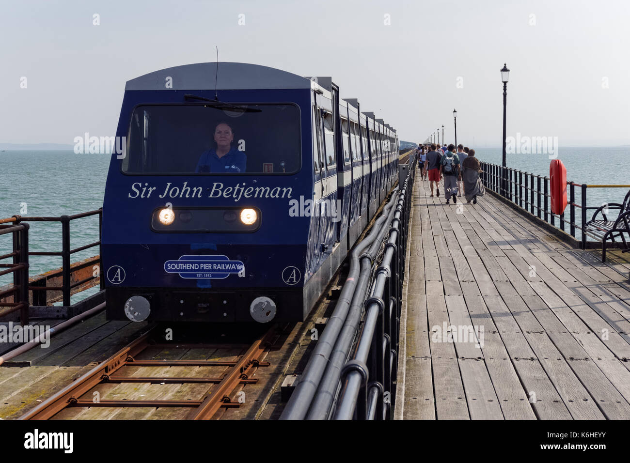 Southend Pier treno, Southend-on-Sea, Essex, Inghilterra, Regno Unito Regno Unito Foto Stock