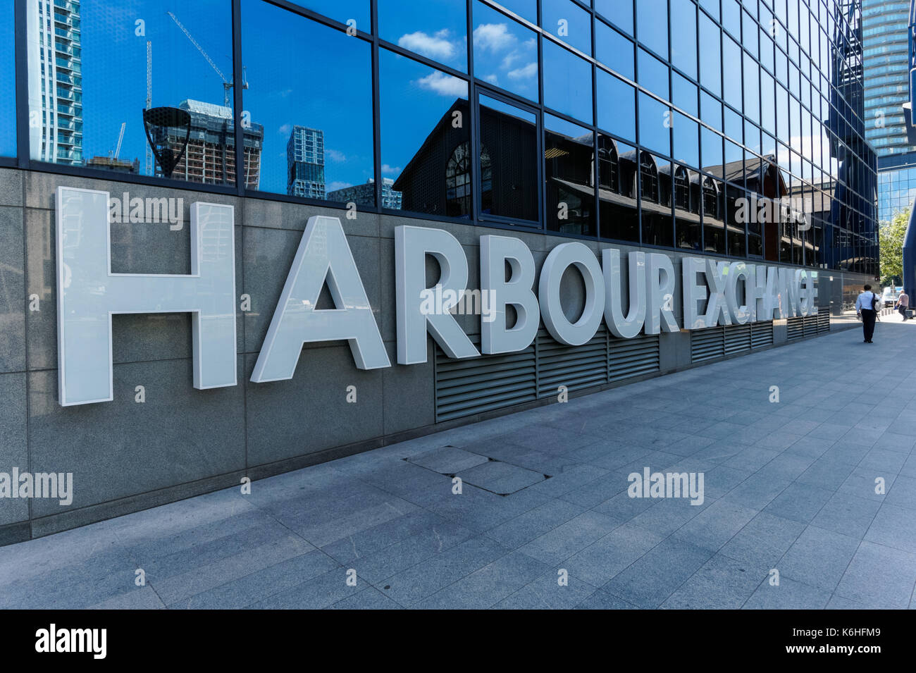 Harbour Exchange Square London, England, Regno Unito, Gran Bretagna Foto Stock