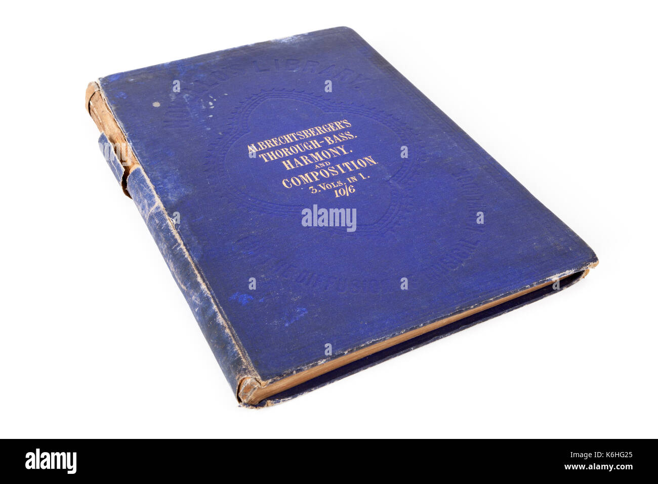 Raro vecchia musica classica teoria libro. Johann Georg Albrechtsberger Thorough-Bass di armonia e composizione; un XIX secolo trattato. Foto Stock