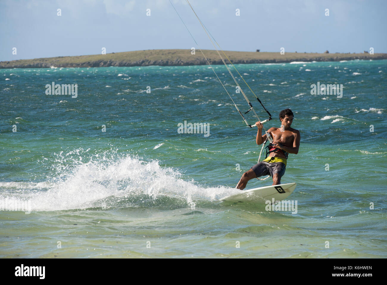 Il kite surf, Sakalava Bay, Antsiranana, Diego Suarez, Madagascar Foto Stock