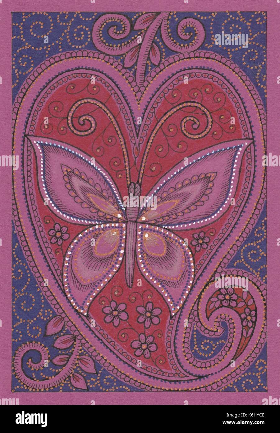farfalla violetto-rosa-rosso Illustrazione Vettoriale