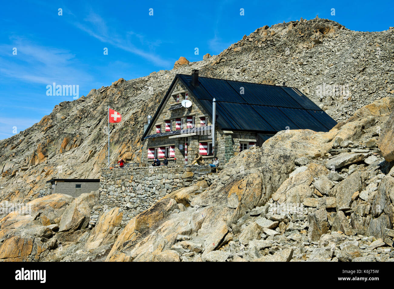 Rifugio del Trient, Cabane du trient, del Club alpino svizzero sac, Vallese, Svizzera Foto Stock