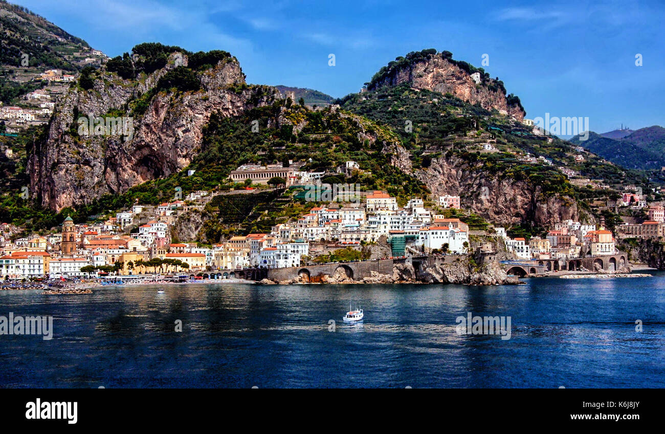 Vista panaromic di amalfi, Italia. Foto Stock