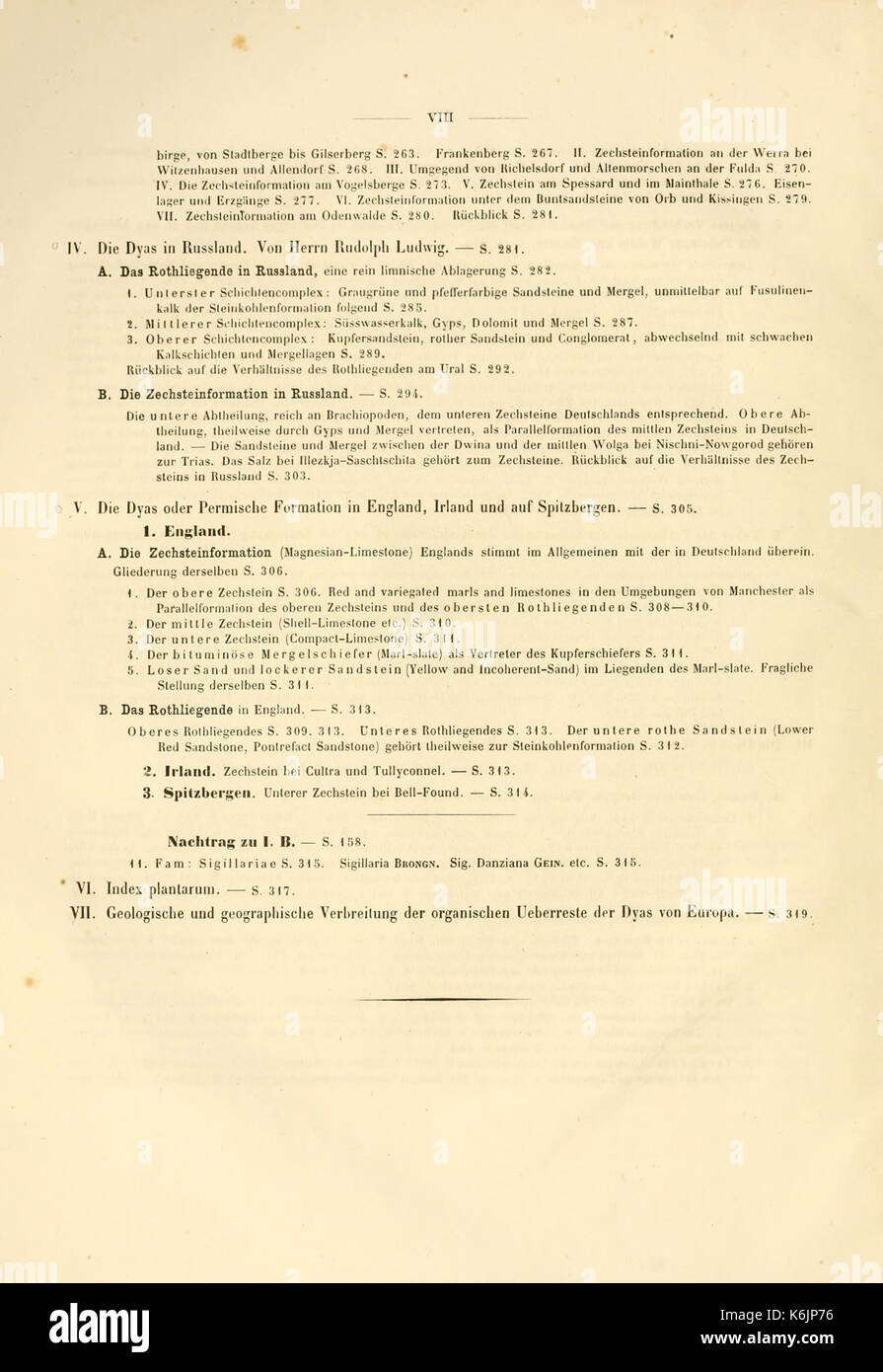 Dyas oder die Zechsteinformation und das Rothliegende (pagina viii) BHL14892368 Foto Stock