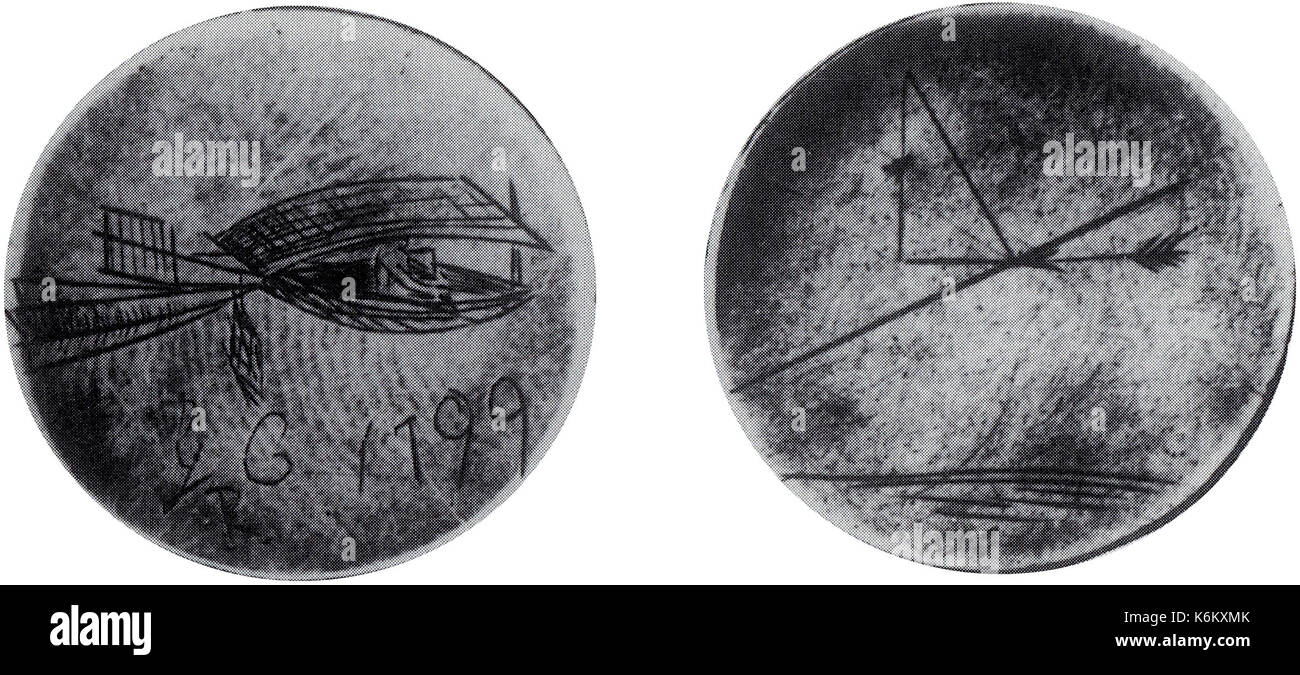 Il disco d'argento del 1799, attribuito al matematico e ingegnere Arthur Cayley, rappresenta un pezzo significativo nella storia della matematica e della scienza. Si tratta di un artefatto del primo sviluppo scientifico moderno. Foto Stock