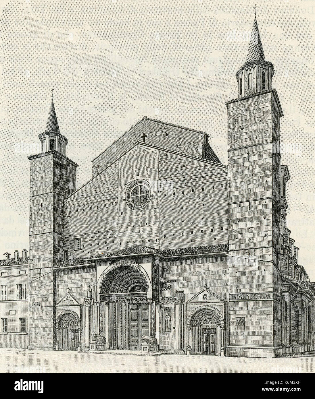 Borgo San Donnino facciata della Cattedrale Foto Stock