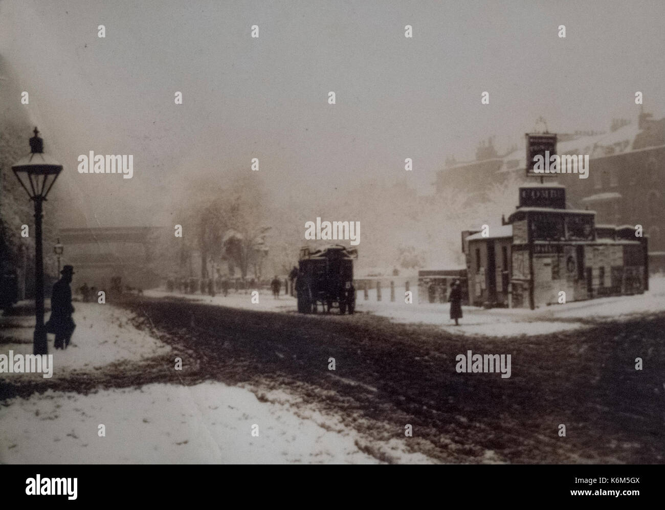 Brixton Road da Acre Lane, inverno 1883 Foto Stock