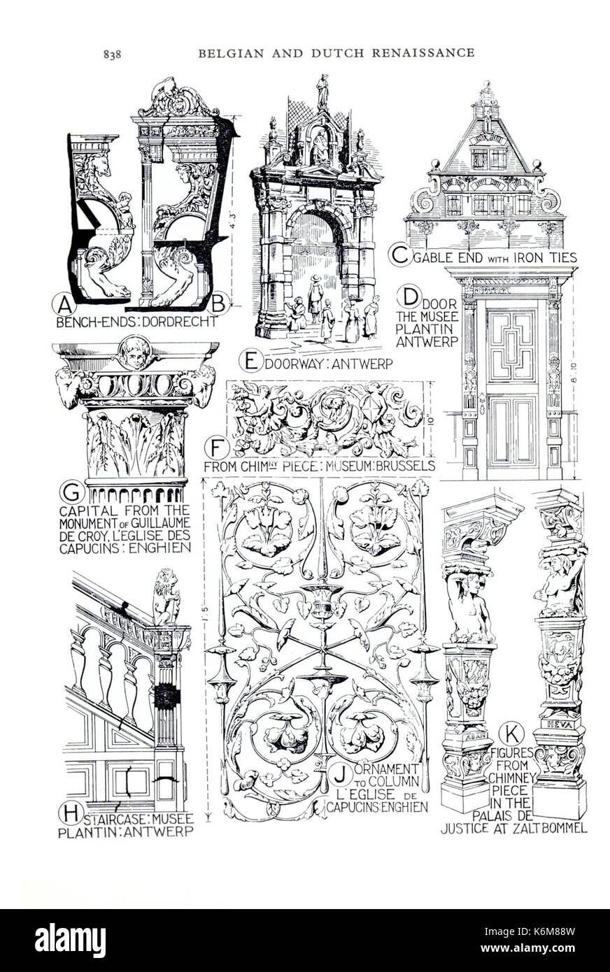 Dettagli Belgio & Ren olandese 838 Foto Stock