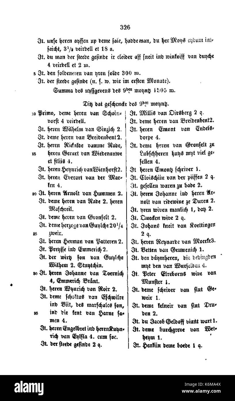 De Aachener Stadtrechnungen (Laurent) 339 Foto Stock