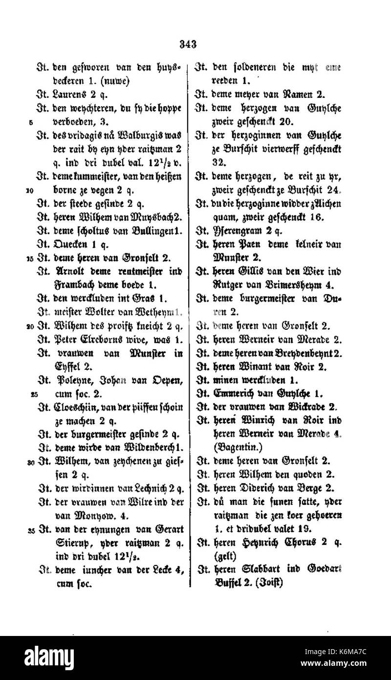 De Aachener Stadtrechnungen (Laurent) 356 Foto Stock