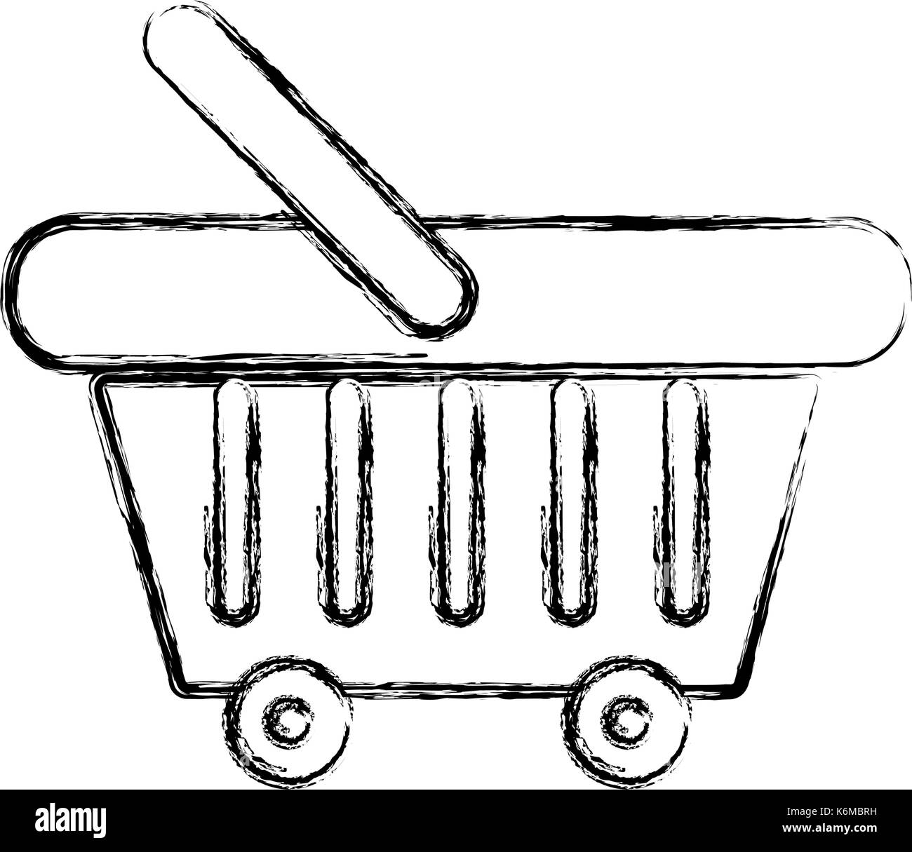 La figura supermercato elemento a cestello per acquistare dei prodotti Illustrazione Vettoriale