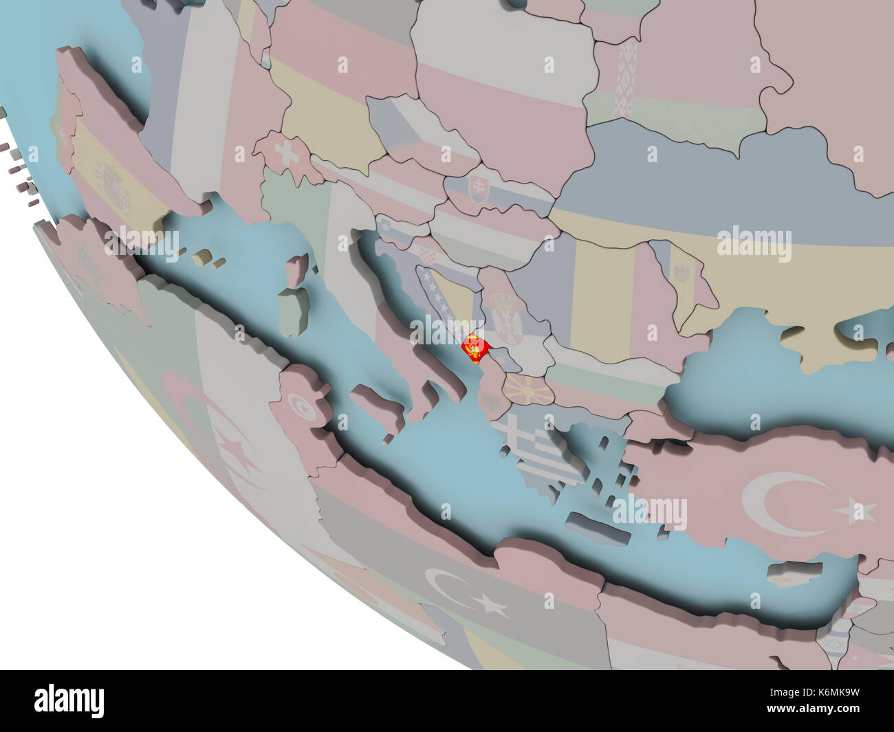 Poster Mappa Del Mondo Politico Con Bandiere – Stampa Su Carta Lucida 91x61 Cm