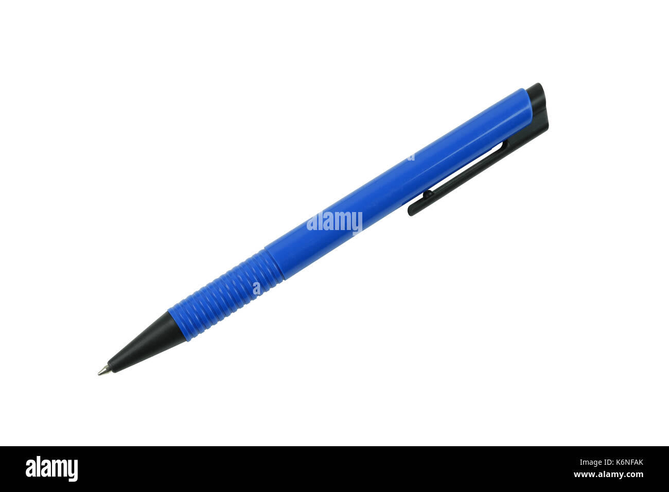 Moderna penna blu isolato su sfondo bianco e sono tracciati di ritaglio per una facile installazione. Foto Stock