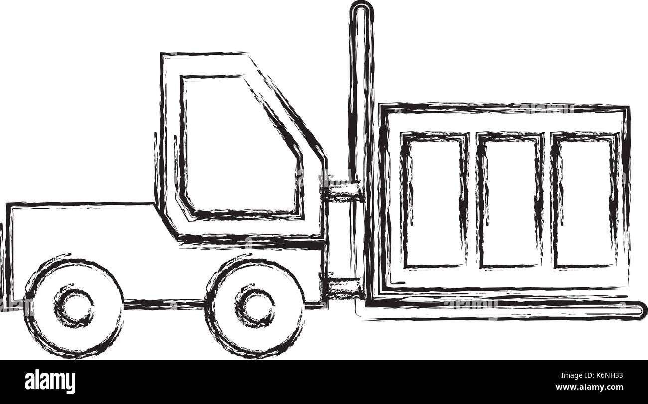 Carrello elevatore a forche icona Illustrazione Vettoriale