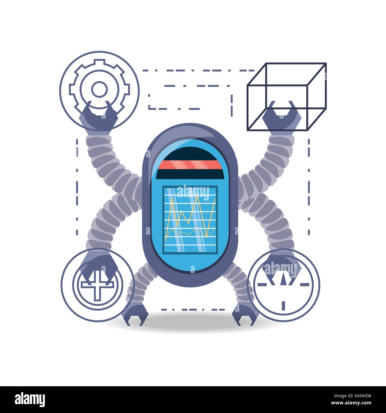 Robot design cartoon Illustrazione Vettoriale